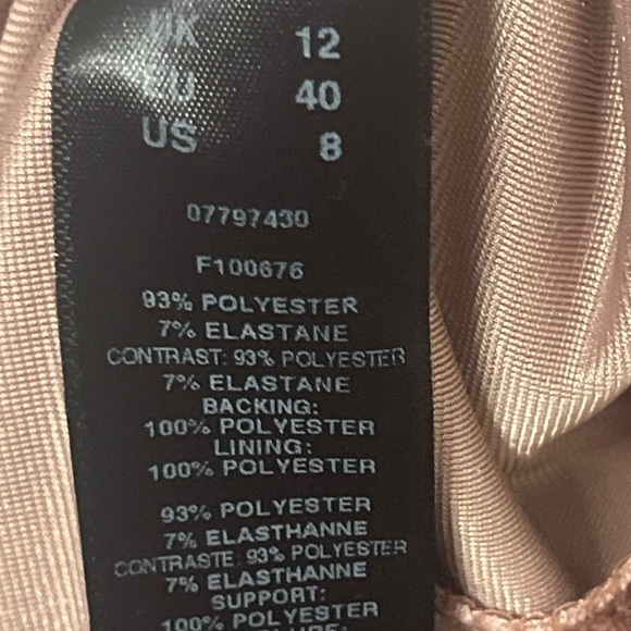 ASOS Strappy Midi Dress Dusty Rose Pink Stretch Bias Ruffle Size 8 - Picture 8 of 12